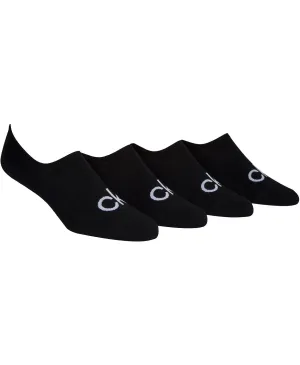 Calvin Klein,Men's Men's 4-Pk Logo Liner Socks ,Black, One Size