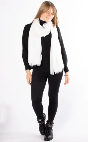 Oversized Pashmina Shawl Wrap Scarf - White