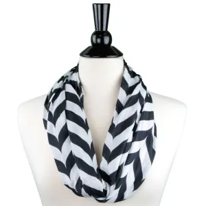 Pop Fashion Women's Infinity Scarf with Zipper Pocket, Chevron, Infinity Scarves