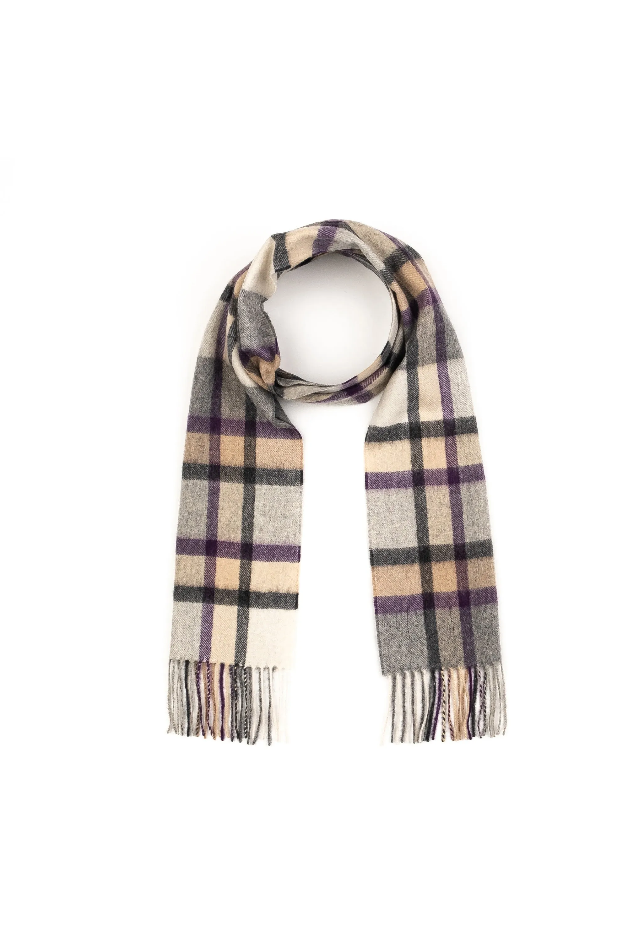 Princeton Check Cashmere Scarf - Lavender