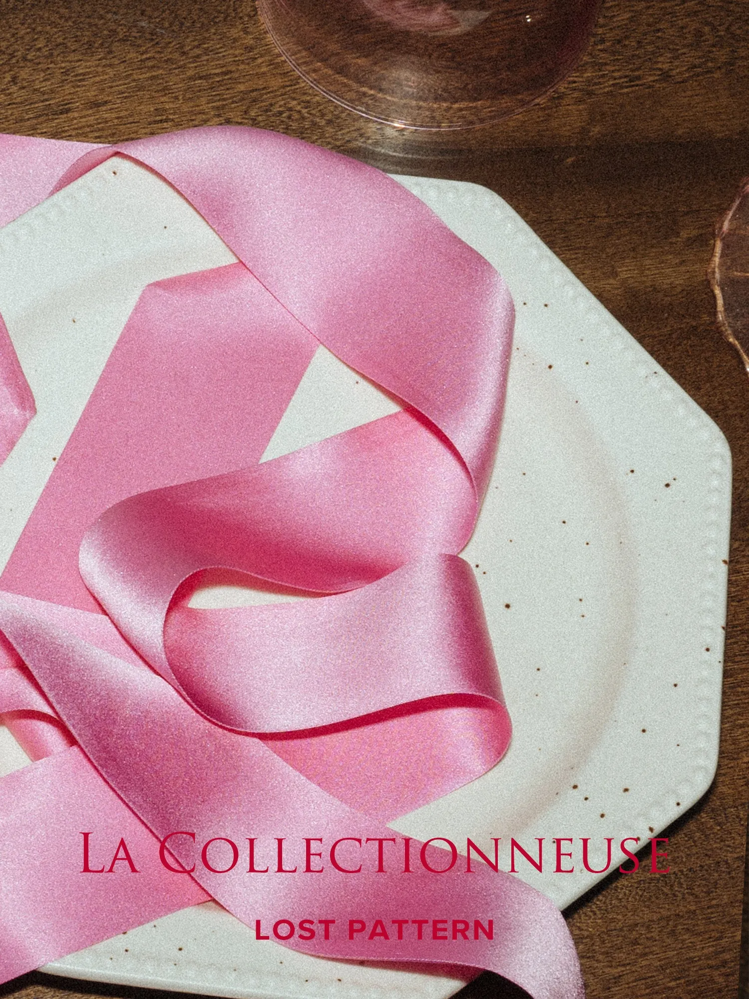 "La Collectionneuse" Silk Ribbon Scarf - Pink