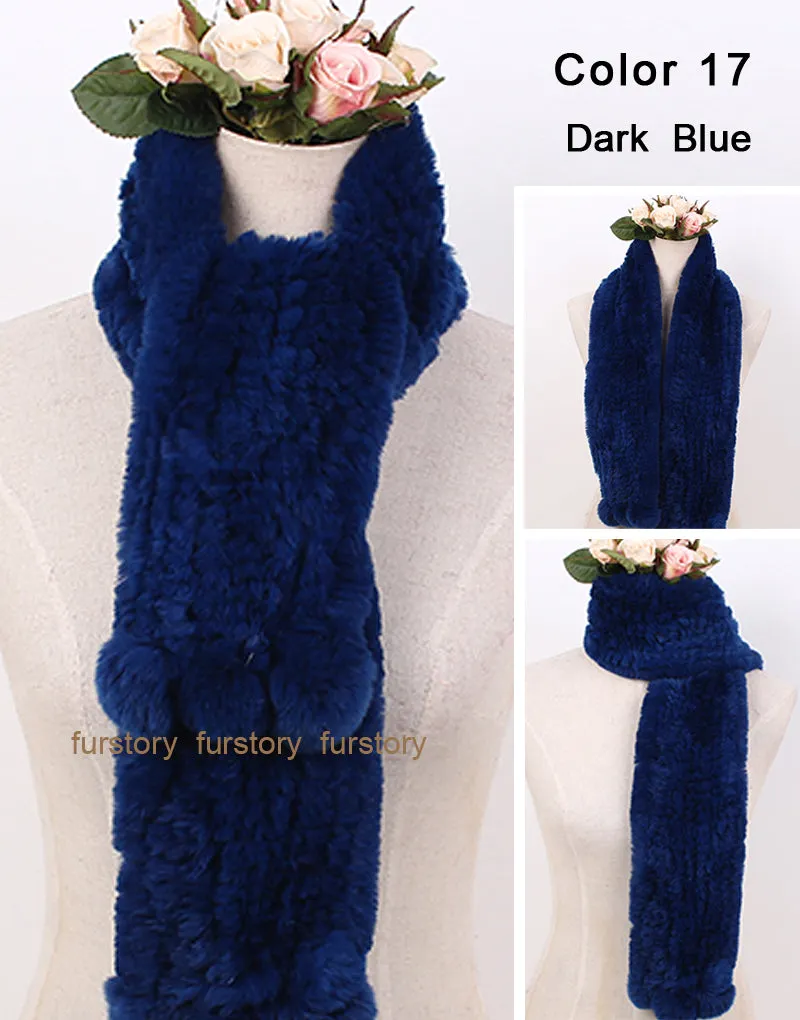 REX Rabbit Fur Scarf Wrap Cape Shawl Neck Warmer 9 Colors NEW Soft S/L FS050129