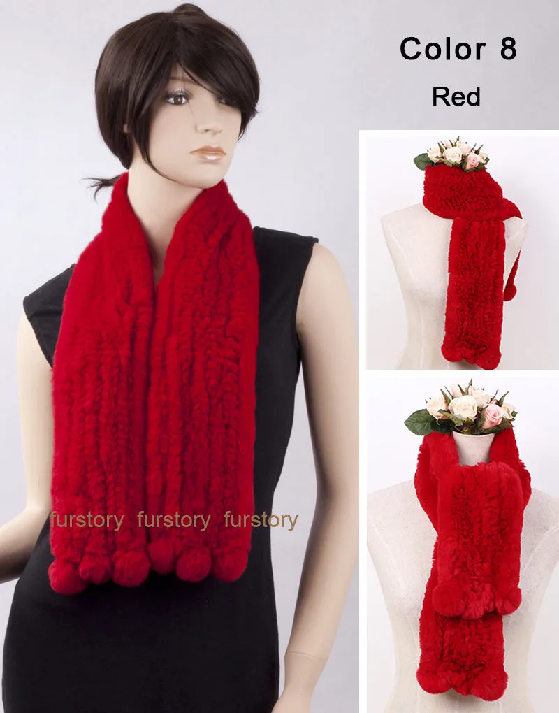 REX Rabbit Fur Scarf Wrap Cape Shawl Neck Warmer 9 Colors NEW Soft S/L FS050129