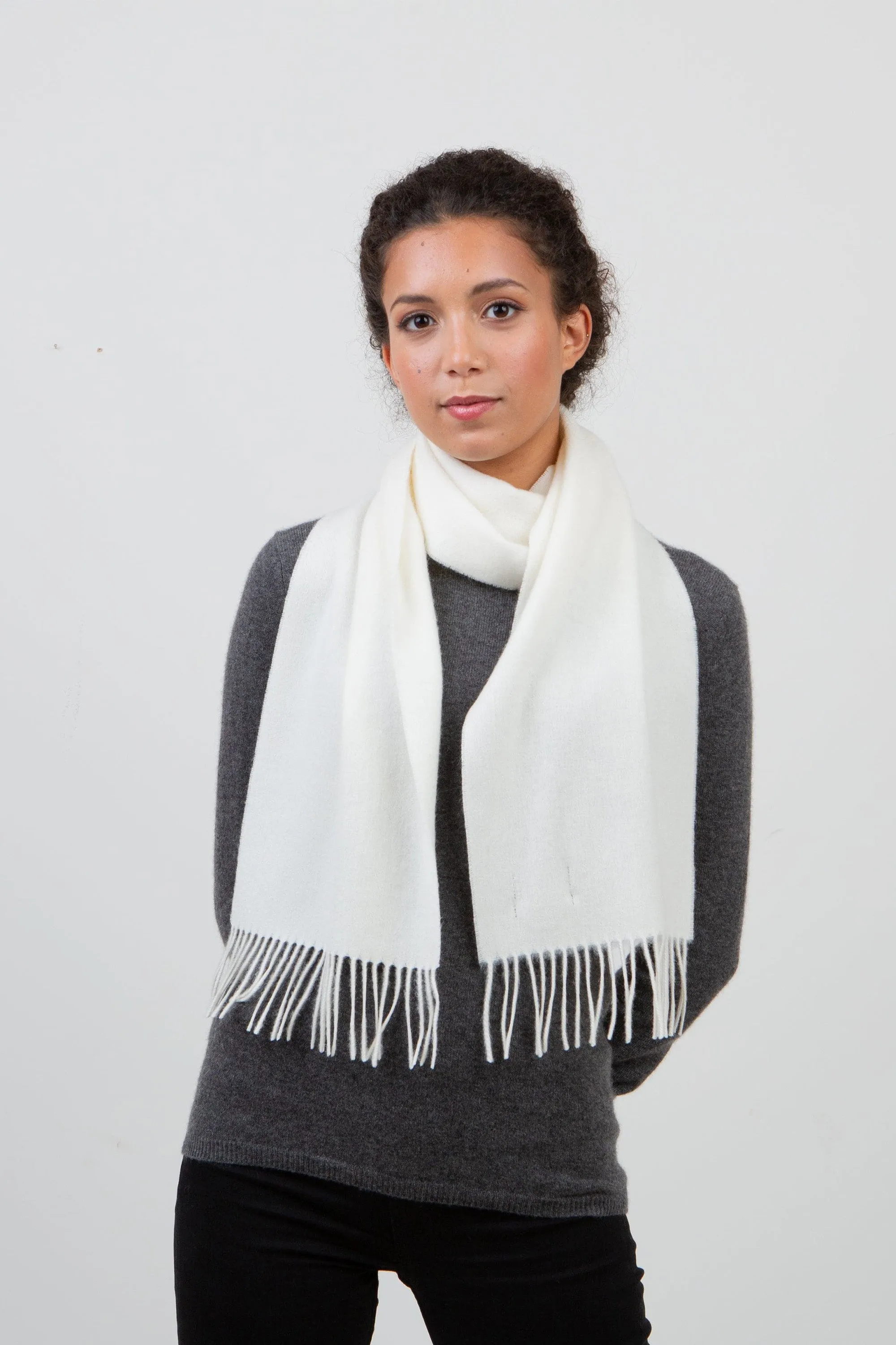 Solid Lambswool Scarf - Soft Cream